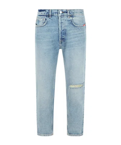 Amish Distressed Relaxed Fit Jeans In Blue
