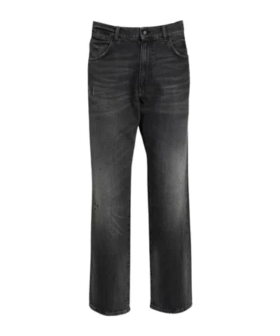 Amish Distressed Straight-leg Jeans In Black