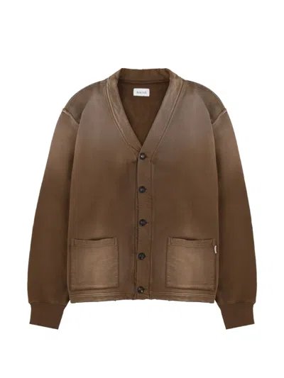 Amish Distressed-effect V-neck Cardigan In Brown
