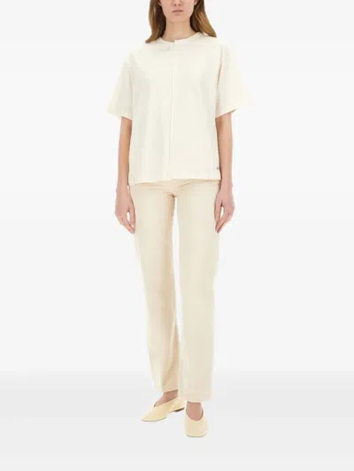 Amish Embroidered-pockets Straight-leg Jeans In Neutral