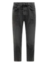 Amish Black Straight Denim Vintage Jeans In Gray