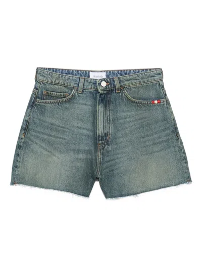 Amish Five-pocket Denim Shorts In Blue