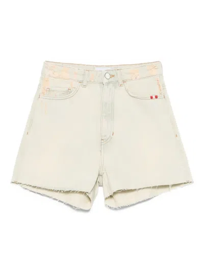 Amish Five-pocket Denim Shorts In White