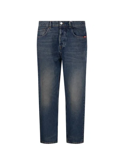 Amish Five-pockets Button-fastening Jeans In Blue