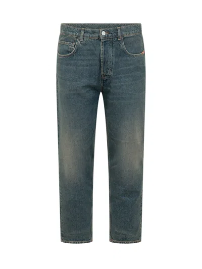 Amish Five-pocket Straight Leg Jeans In Denim