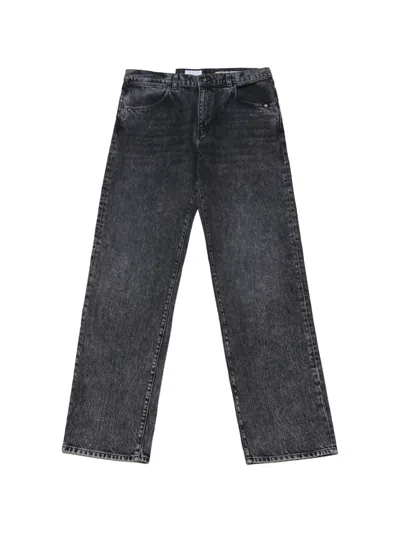 Amish Five-pocket Wide-leg Jeans In Gray