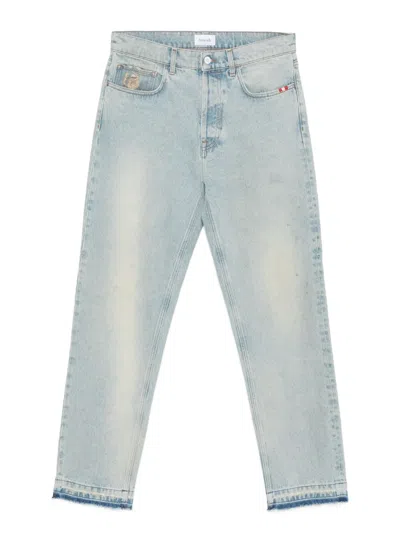 Amish Frayed-detail Jeans In Blue