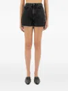 Amish Frayed-edge Denim Shorts In Black