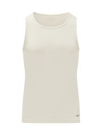 Amish Giro Neck Tank Top In Dyed Ecru