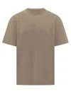 Amish Gironeck E Logo T-shirt In Dyed Walnut
