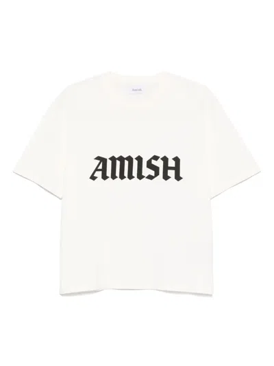 Amish Gothic Logo Jersey T-shirt In White