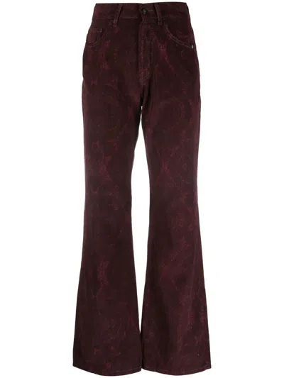 Amish Graphic Print Trousers In Red