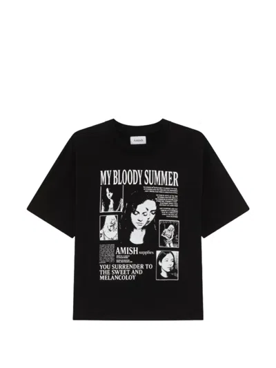 Amish Graphic-print Cropped T-shirt In Multi