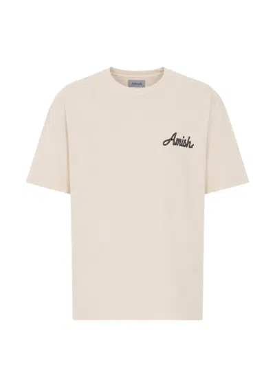 Amish Graphic-print Logo-embroidered T-shirt In Brown