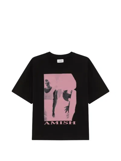 Amish Graphic-print Loose-fit T-shirt In Black