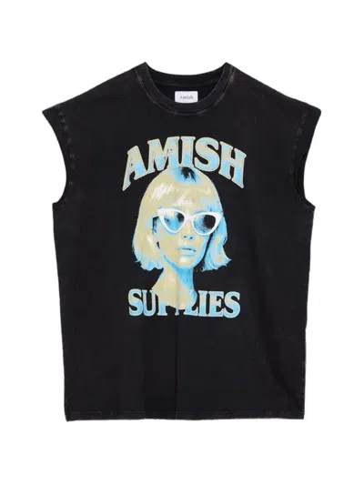 Amish Graphic-print T-shirt In Black