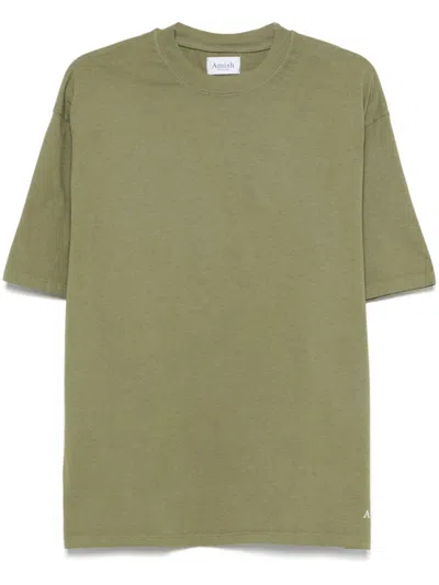 AMISH GREEN CREWNECK LOGO T-SHIRT