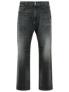 Amish 'james' Black Cotton Jeans In Black