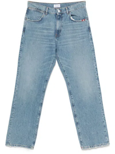 Amish James Jeans In Cotton With Logo In Blue