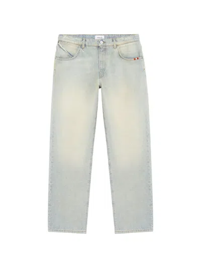 Amish James Light-wash Jeans In Blue