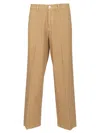 Amish Jason Gabardine Denim Chino Pants In Yellow