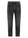 Amish Black Straight Denim Vintage Jeans In Black