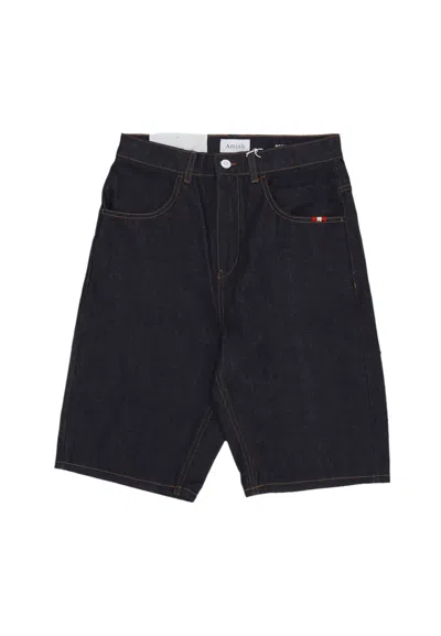 Amish Jeans Corto Uomo Tommy Raw Bermuda Denim