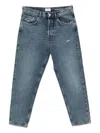 Amish Distressed Patch Jeans In Gray
