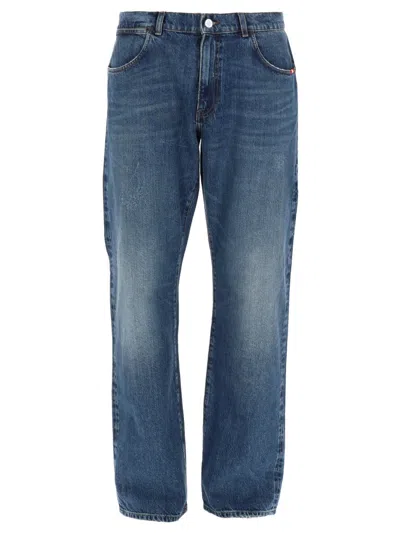Amish Denim Mid Rise Jeans In Blue