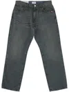 Amish James Real Worn Blue Cotton Jeans In Gray