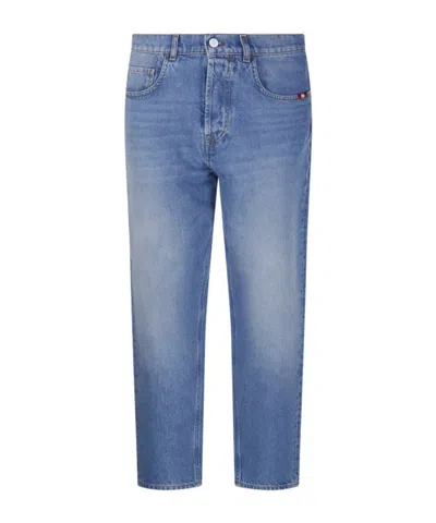 Amish Button-fastening Five-pockets Jeans In Metallic