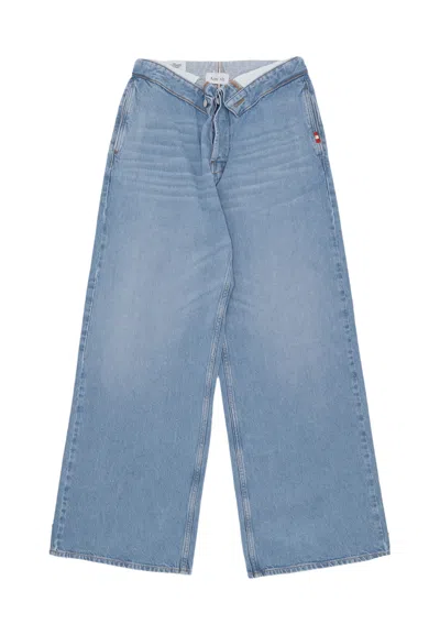 Amish Jeans Woman W Roll Up Jeans Light Denim In Blue
