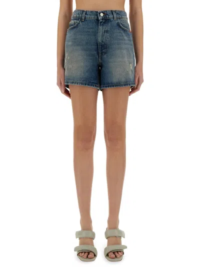 Amish Jenny Mini Denim Shorts In Blue