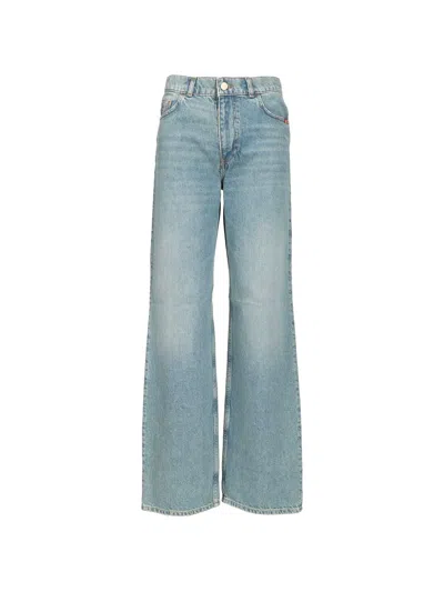 Amish Jenny High-rise Wide-leg Jeans In Blue
