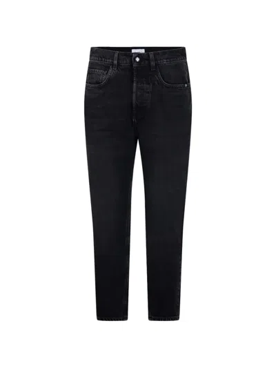 Amish Jeremiah Faded Five-pocket Jeans In Schwarz