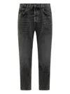 Amish Black Straight Denim Vintage Jeans In Black