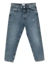 Amish Distressed Patch Jeans In Blue