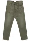 Amish James Jeans With Frontal Zip In Green