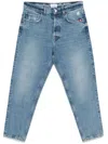 Amish James Jeans In Cotton With Logo In Blau