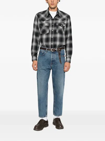 Amish Jeremiah Straight-leg Jeans In Blue