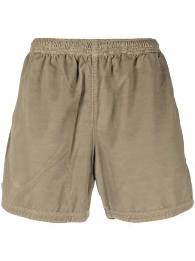 Amish Jersey-knit Cotton Shorts In Green