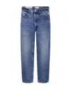 Amish Light Blue Straight-leg Jeans With Vintage Wash And Classic Fit In Blue