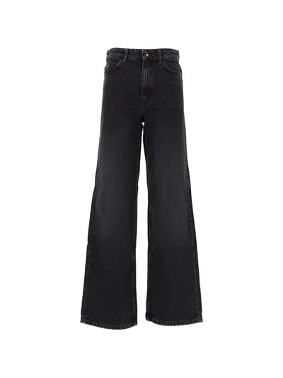 Amish Linda Wide-leg Jeans In Schwarz