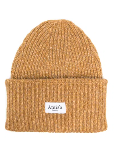 Amish Logo-patch Beanie In 褐色