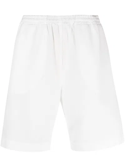 Amish Logo-patch Straight-leg Shorts In White
