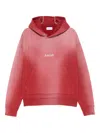 Amish Logo-print Ombre-effect Hoodie In Red