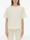Amish Asymmetric T-shirt With Micro Logo In Neutral