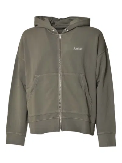 Amish Logo-stamp Hoodie In Green