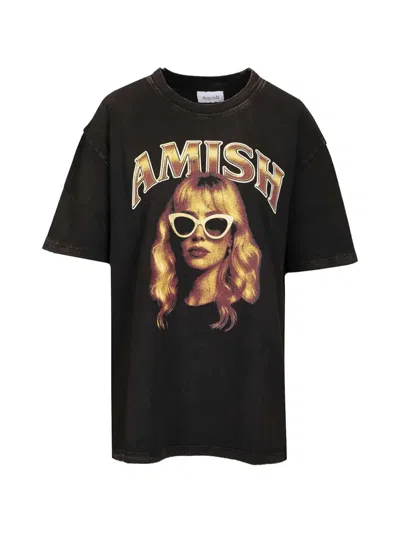 Amish Logo-detail T-shirt In Black