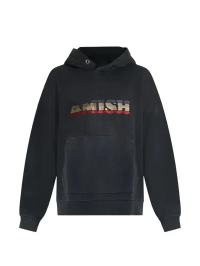 Amish Logo-embroidered Hoodie In Blue